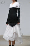 Marc Le Bihan 2502 colorblock skirt France Handmade MLB-2502-HEIBAI Black and white